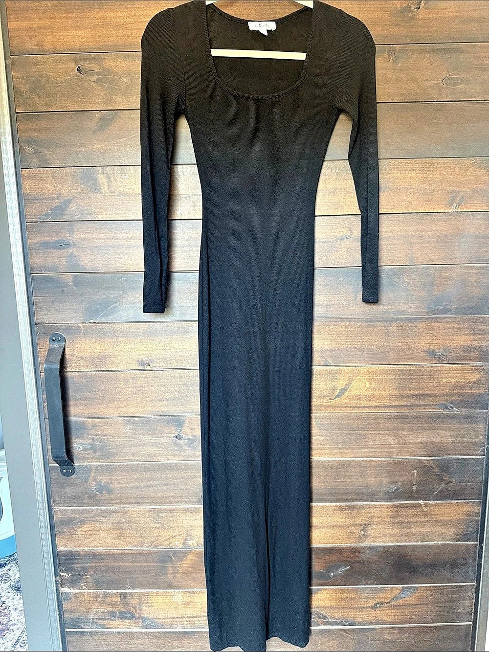 Long Sleeve Maxi Dress in Black Size Small